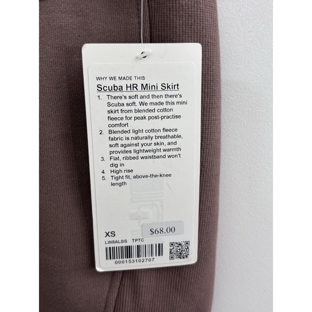 Lululemon Womens Scuba Mini Skirt XS Taupe Taupetastic High Rise NWT 0429 - Picture 7 of 7